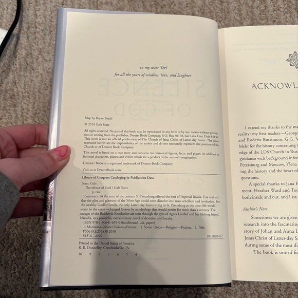 “The Silence Of God” By Gale Sears - A Historical Novel - Hardcover Book - Picture 6 of 9